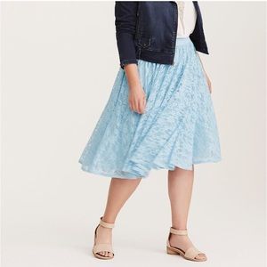 Torrid Lace Midi Skirt 4X Cashmere Blue